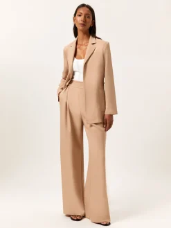 Loose Fit Trousers In Tencel & Rayon Blend With Elasticated Waistband MULHER Calças