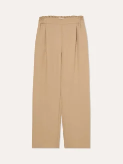 Loose Fit Trousers In Tencel & Rayon Blend With Elasticated Waistband MULHER Calças
