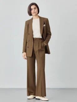 Hot Loose Fit Trousers In Viscose Blend With Pleats MULHER Fatos|Calças De Fato