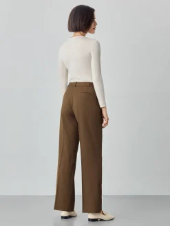 Hot Loose Fit Trousers In Viscose Blend With Pleats MULHER Fatos|Calças De Fato