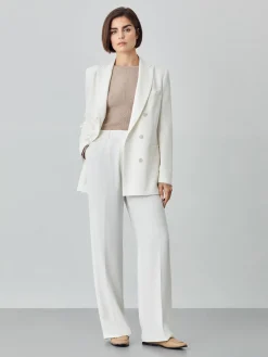 New Loose Fit Trousers In Viscose Blend With Pleats MULHER Fatos|Calças De Fato