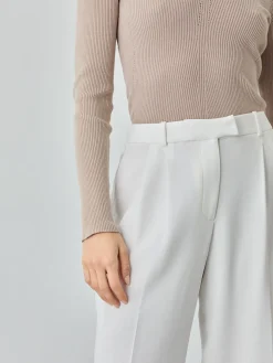New Loose Fit Trousers In Viscose Blend With Pleats MULHER Fatos|Calças De Fato