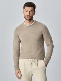 Discount Machine Washable Crew Neck Sweater With Long Sleeves In Lambswool Blend Camisolas