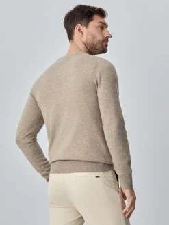 Discount Machine Washable Crew Neck Sweater With Long Sleeves In Lambswool Blend Camisolas
