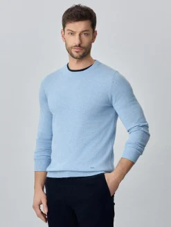 Discount Machine Washable Crew Neck Sweater With Long Sleeves In Lambswool Blend Camisolas