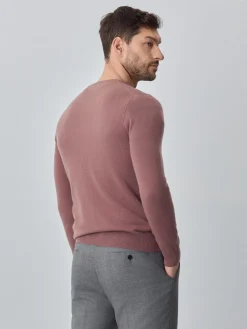Discount Machine Washable Crew Neck Sweater With Long Sleeves In Lambswool Blend Camisolas
