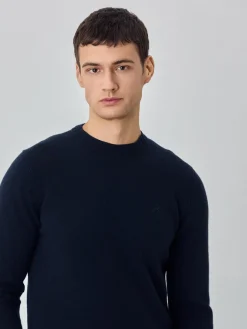 Machine Washable Crew Neck Sweater With Long Sleeves In Lambswool Camisolas