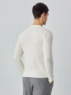 Machine Washable Crew Neck Sweater With Long Sleeves In Lambswool Camisolas