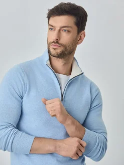 Online Machine Washable Half-Zip Sweater With Long Sleeves In Lambswool Blend Camisolas
