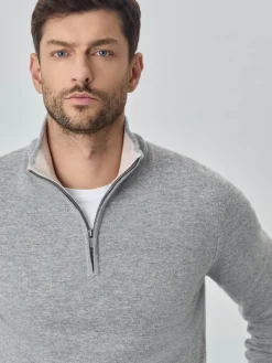 Online Machine Washable Half-Zip Sweater With Long Sleeves In Lambswool Blend Camisolas