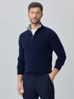 Online Machine Washable Half-Zip Sweater With Long Sleeves In Lambswool Blend Camisolas