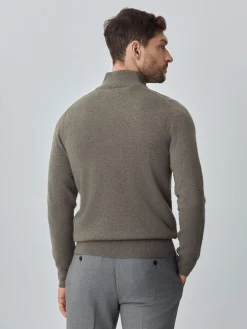 Online Machine Washable Half-Zip Sweater With Long Sleeves In Lambswool Blend Camisolas