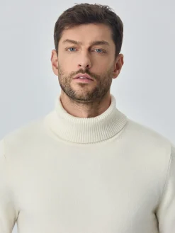 Machine Washable Turtleneck Sweater With Long Sleeves In Lambswool Blend Camisolas