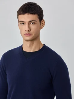 Machine Washable V-Neck Sweater With Long Sleeves In Lambswool Blend Camisolas