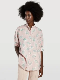 Clearance Mao Collar Shirt With Balloon Sleeves MULHER Camisas