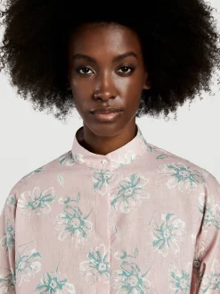 Clearance Mao Collar Shirt With Balloon Sleeves MULHER Camisas