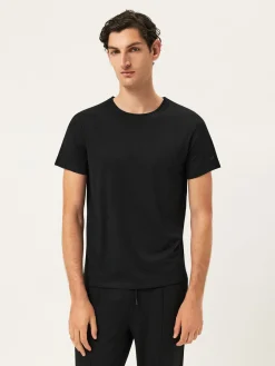 Hot Mercerized Lyocell Cotton T-Shirt With Sleeve Logo T-Shirts