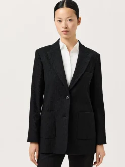 Best Oversized Single-Breasted Blazer In Cotton Blend Textured Jacquard MULHER Blazers