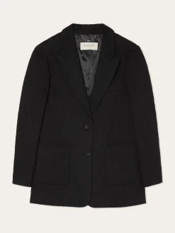 Best Oversized Single-Breasted Blazer In Cotton Blend Textured Jacquard MULHER Blazers