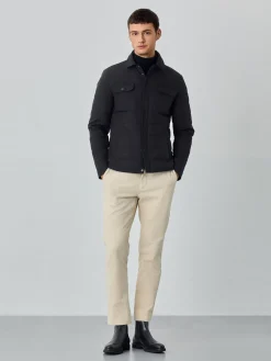 New Padded and Quilted Shirt Jacket With Chest Pockets Blusões