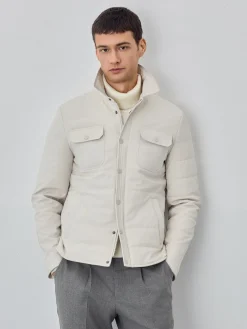 New Padded and Quilted Shirt Jacket With Chest Pockets Blusões