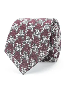 Hot Pied de Poule Pattern Tie 100% Silk 8cm Gravatas