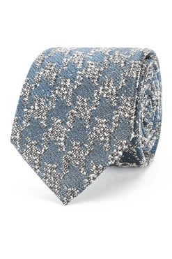 Hot Pied de Poule Pattern Tie 100% Silk 8cm Gravatas