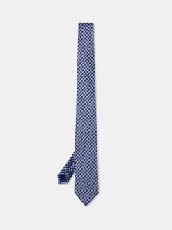 Outlet Pied de Poule Pattern Tie 100% Silk 7,5cm Gravatas