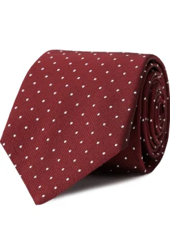 Online Polka Dot Pattern Tie 100% Silk 8cm Gravatas
