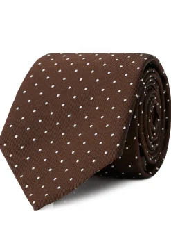Online Polka Dot Pattern Tie 100% Silk 8cm Gravatas