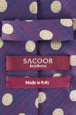 Discount Polka Dot Pattern Tie 100% Silk 8cm Gravatas