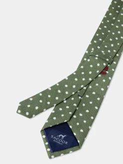 New Polka Dot Pattern Tie 100% Silk 7,5cm Gravatas