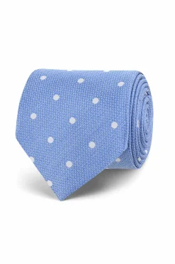 Online Polka Dot Pattern Tie 100% Silk 8cm Gravatas