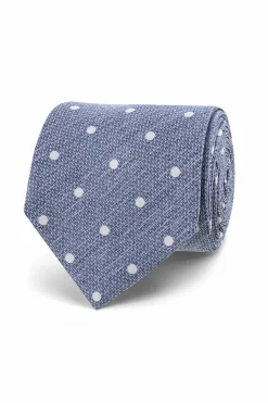 Online Polka Dot Pattern Tie 100% Silk 8cm Gravatas