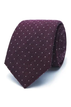 New Polka Dot Pattern Tie Silk and Wool 7cm Gravatas