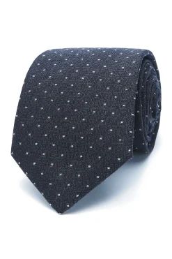 New Polka Dot Pattern Tie Silk and Wool 7cm Gravatas