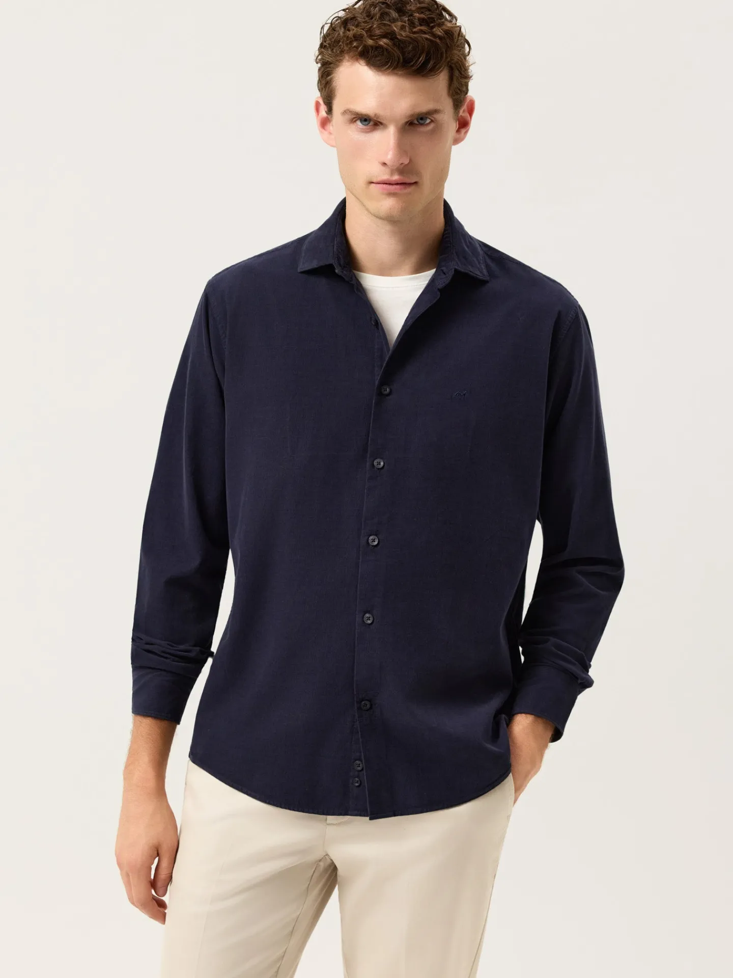 Clearance Regular Fit Baby Corduroy Shirt With Pigment-Dyed Finish Camisas Casuais