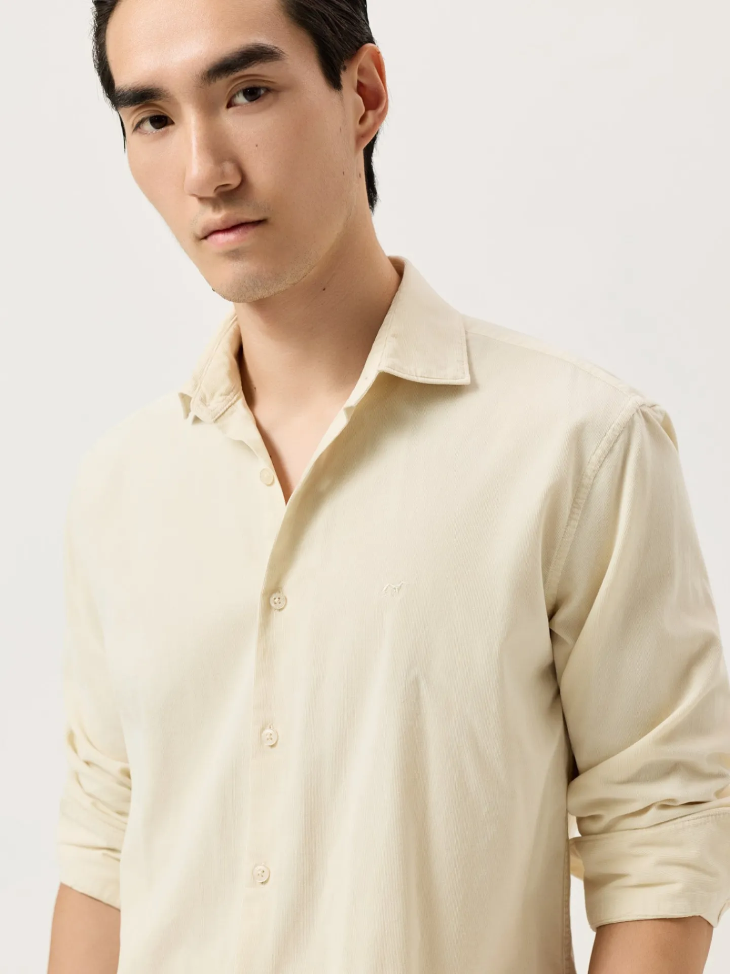 Clearance Regular Fit Baby Corduroy Shirt With Pigment-Dyed Finish Camisas Casuais