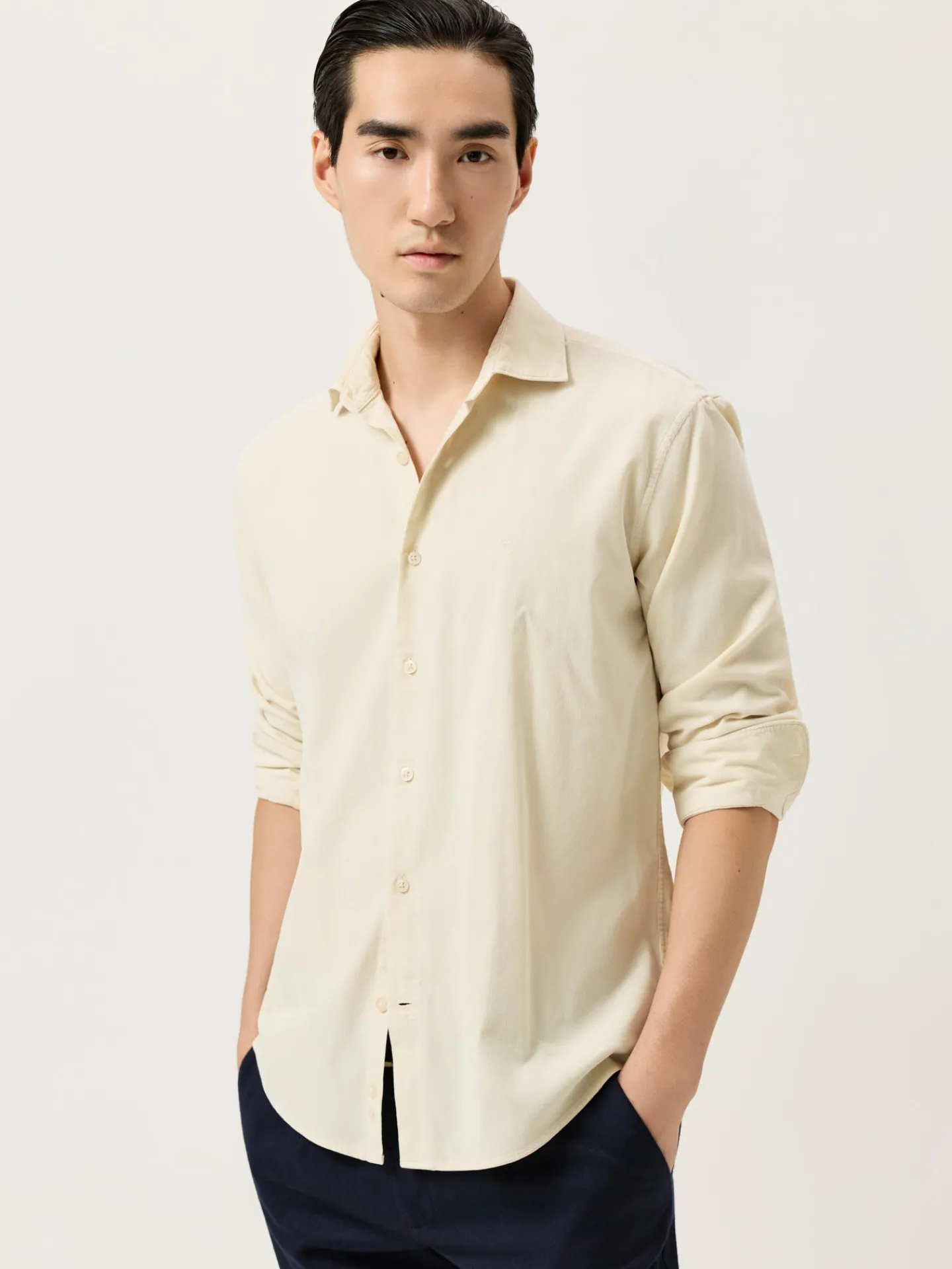 Clearance Regular Fit Baby Corduroy Shirt With Pigment-Dyed Finish Camisas Casuais