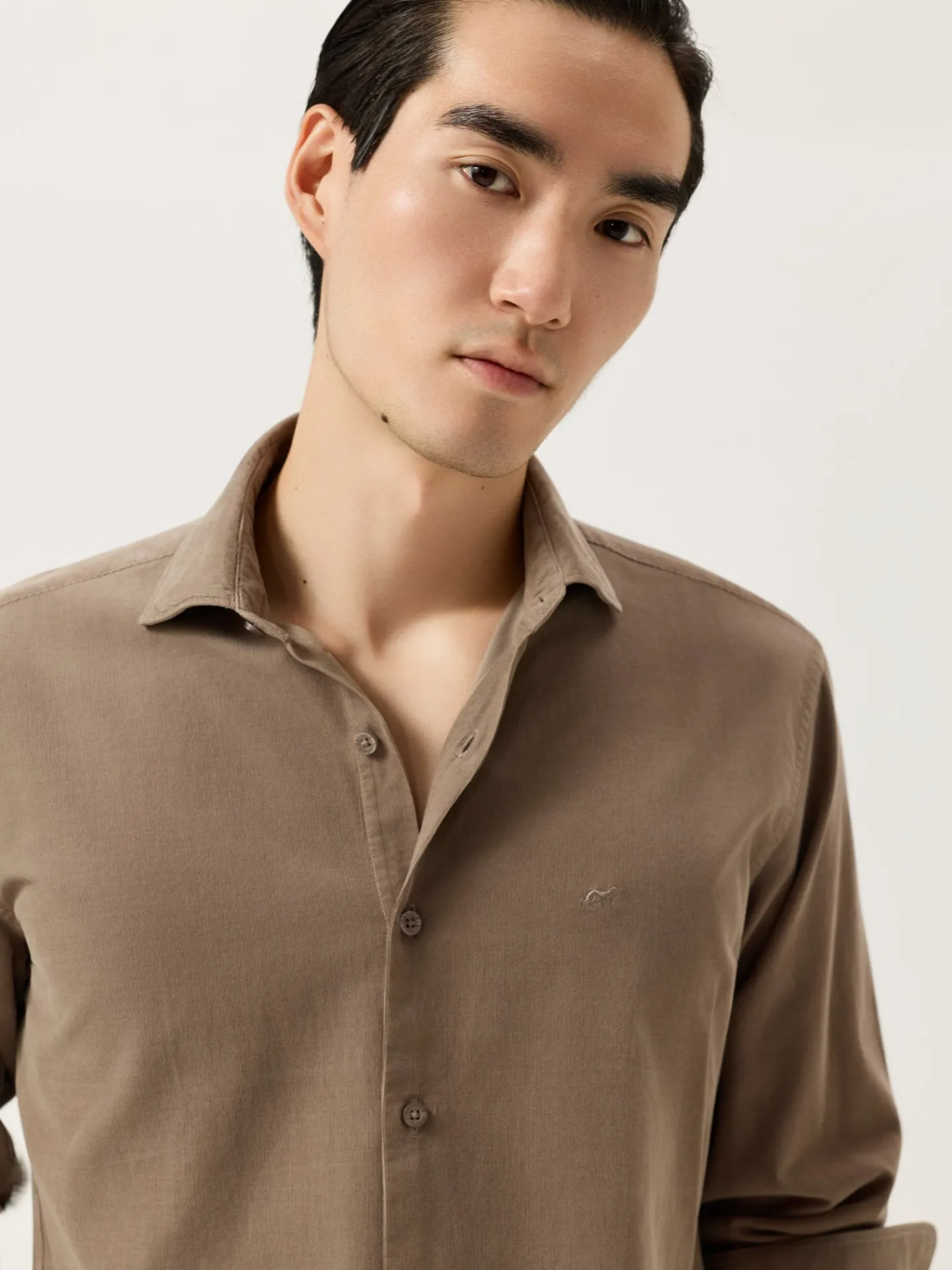 Clearance Regular Fit Baby Corduroy Shirt With Pigment-Dyed Finish Camisas Casuais
