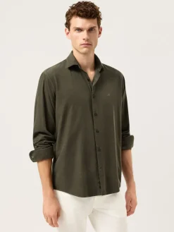 Clearance Regular Fit Baby Corduroy Shirt With Pigment-Dyed Finish Camisas Casuais