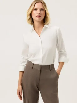 Outlet Regular Fit Cotton Herringbone Shirt MULHER Camisas