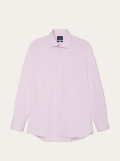 Discount Regular Fit Cotton Stretch Travel Shirt With Oxford Collar and Chest Pocket. Camisas Clássicas