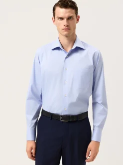 Discount Regular Fit Cotton Stretch Travel Shirt With Oxford Collar and Chest Pocket. Camisas Clássicas