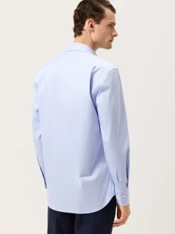 Discount Regular Fit Cotton Stretch Travel Shirt With Oxford Collar and Chest Pocket. Camisas Clássicas