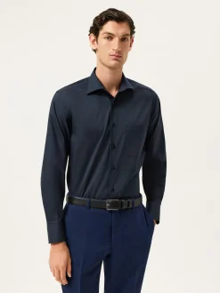 Discount Regular Fit Cotton Stretch Travel Shirt With Oxford Collar and Chest Pocket. Camisas Clássicas