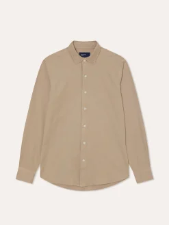 New Regular Fit Garment Dye Open Oxford Shirt in Comfort Cotton Camisas Casuais|Camisas Casuais