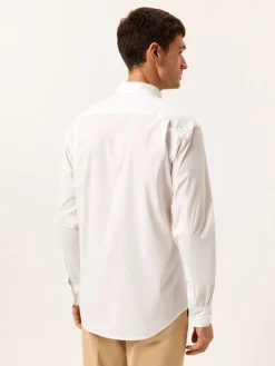 Regular Fit Garment Dye Poplin Shirt in Comfort Cotton Camisas Casuais|Camisas Casuais