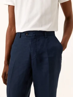 Best Regular fit Linen Casual Trousers Calças Casuais
