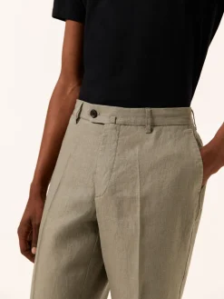 Best Regular fit Linen Casual Trousers Calças Casuais